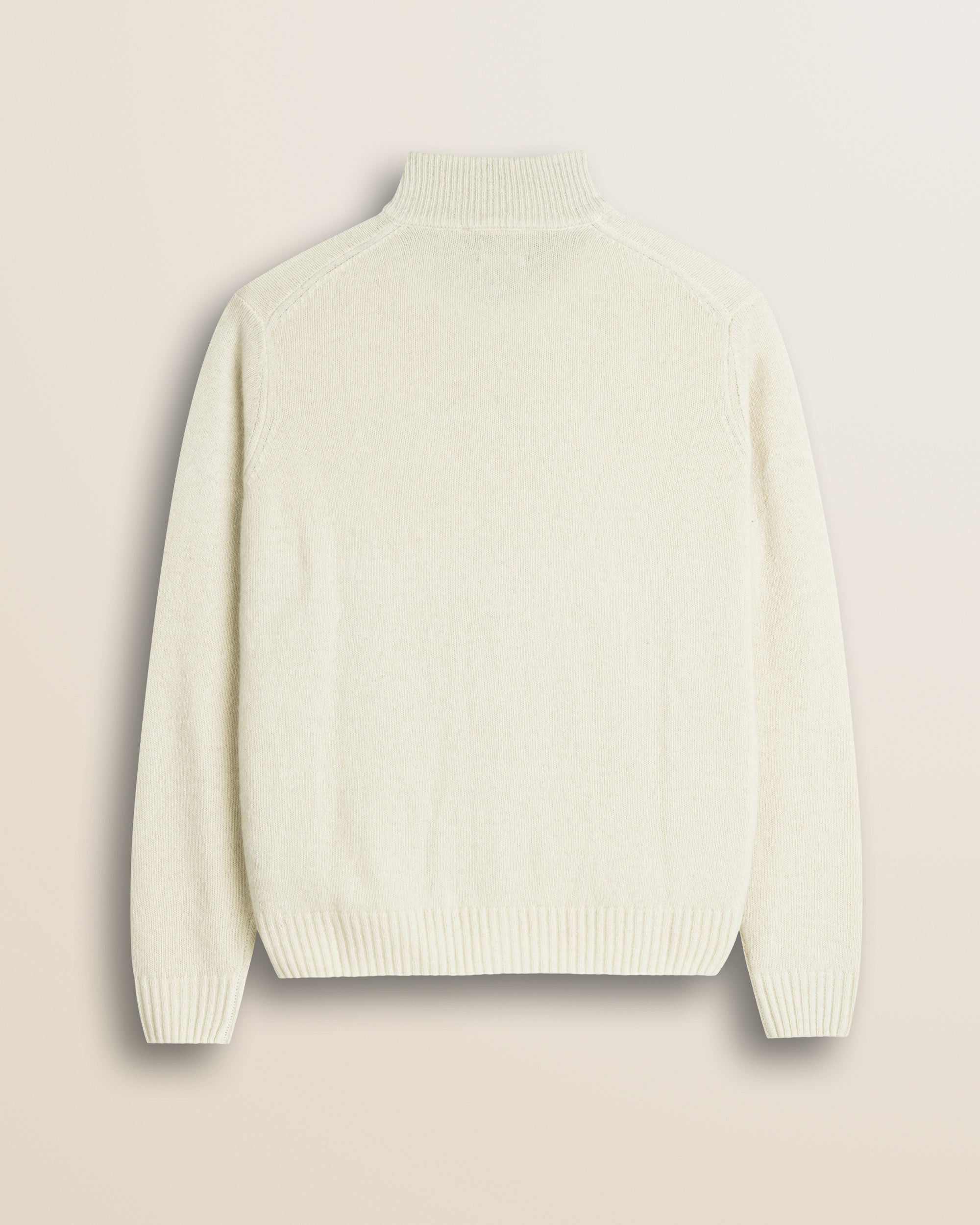 Maglione Full Zip in Lambswool  retro - Gardenia