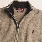 Maglione Full Zip in Lambswool  dettaglio - Sand