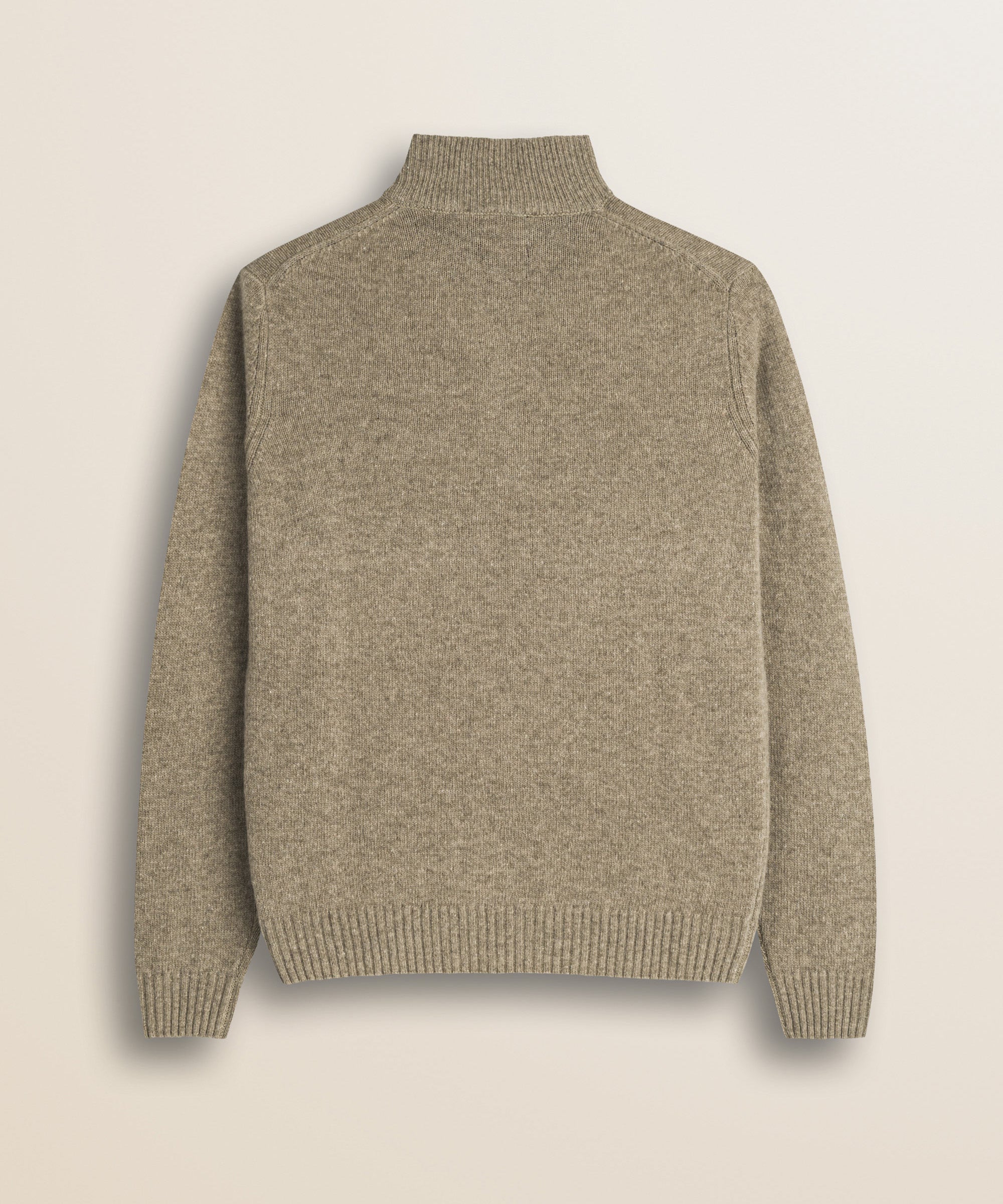 Maglione Full Zip in Lambswool  retro - Sand