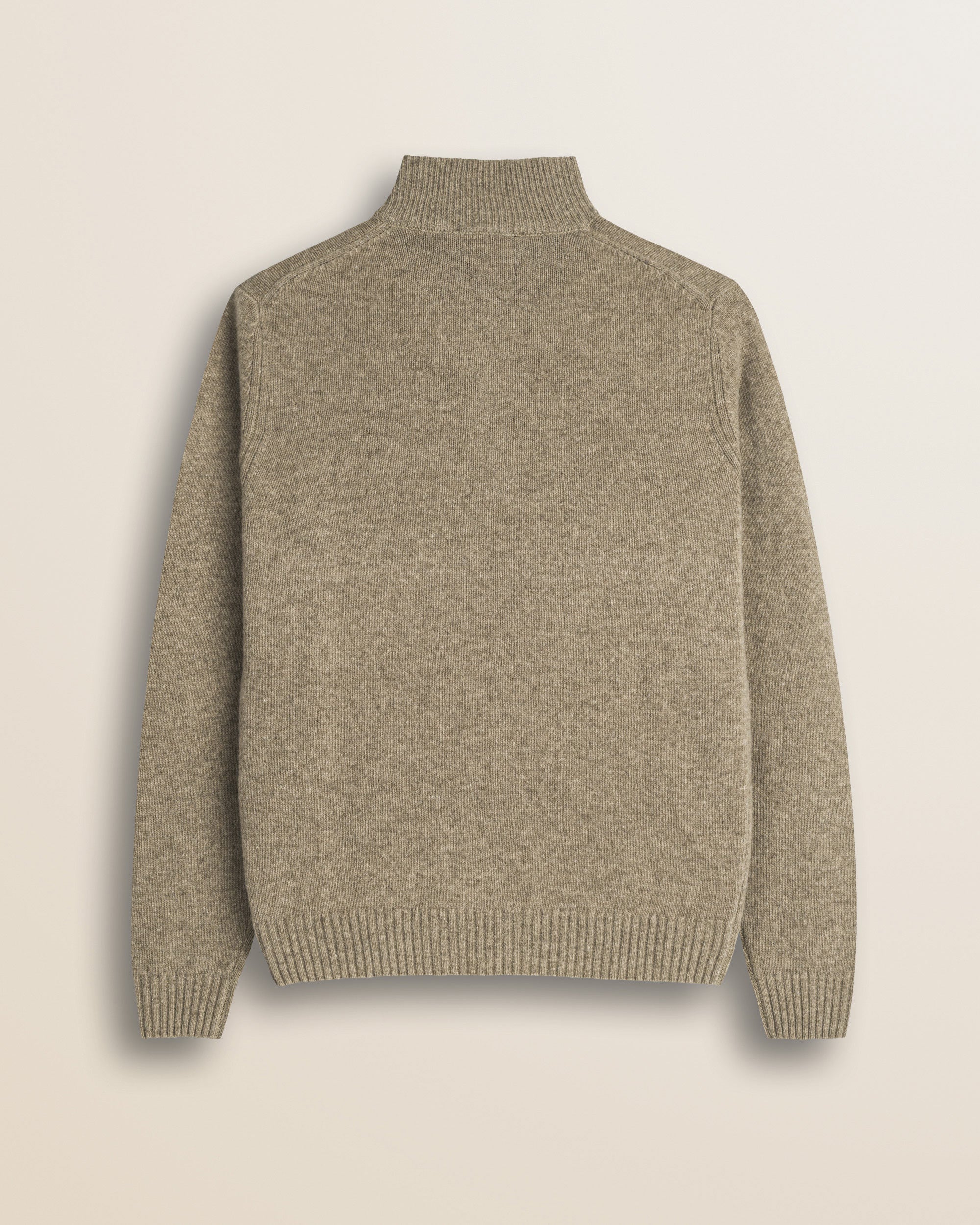 Maglione Full Zip in Lambswool  retro - Sand