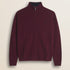 Maglione Full Zip in Lambswool  fronte - Burgundy