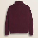 Maglione Full Zip in Lambswool  retro - Burgundy