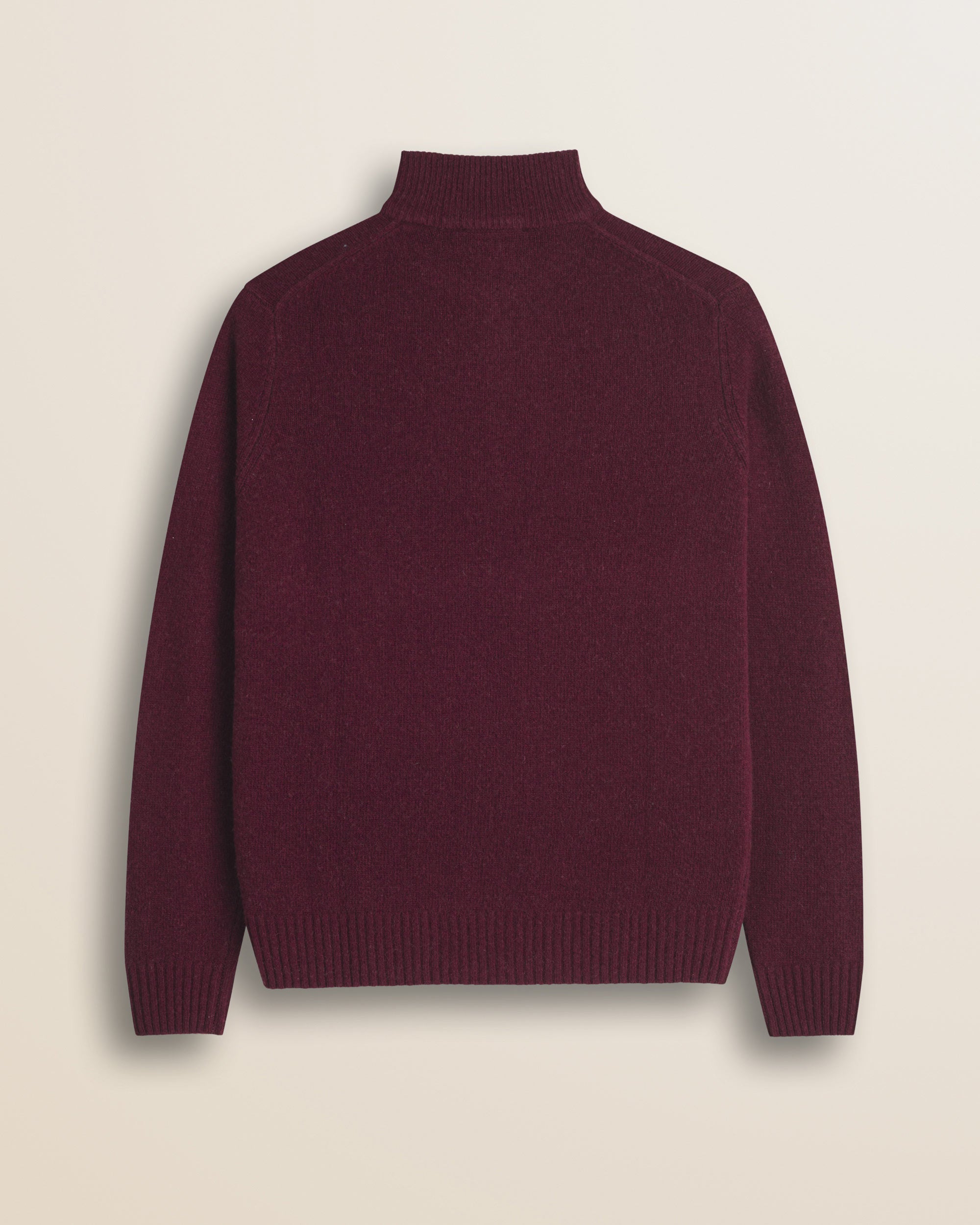 Maglione Full Zip in Lambswool  retro - Burgundy