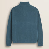 Maglione Full Zip in Lambswool  retro - Atlantic Deep