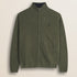 Maglione Full Zip in Lambswool  fronte - Olive Night