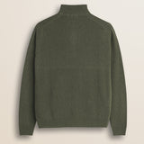 Maglione Full Zip in Lambswool  retro - Olive Night