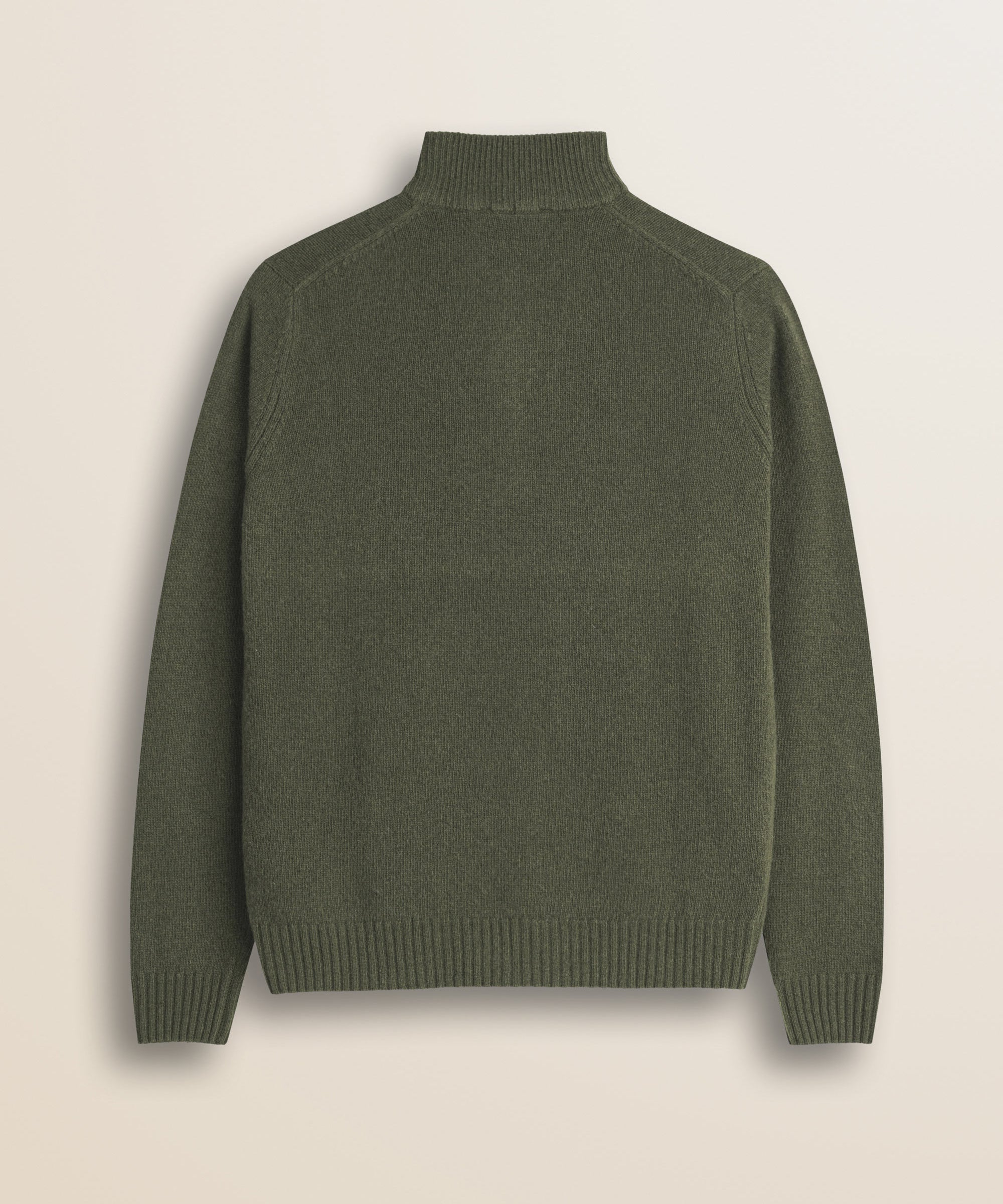 Maglione Full Zip in Lambswool  retro - Olive Night