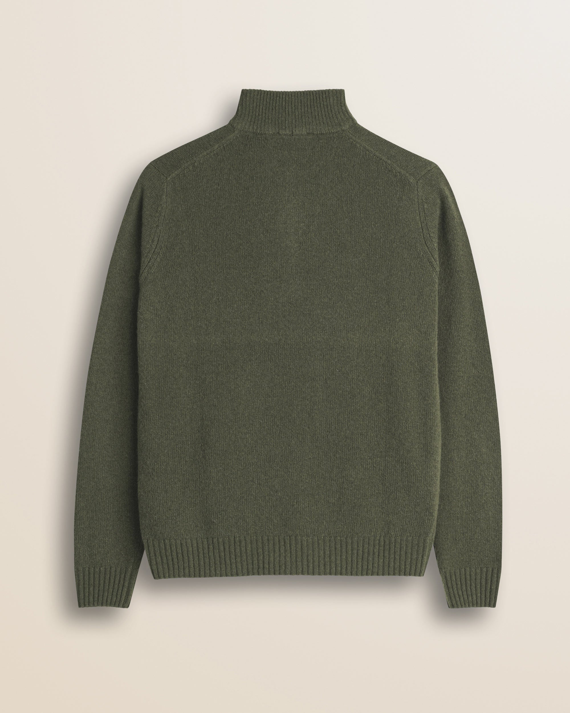 Maglione Full Zip in Lambswool  retro - Olive Night