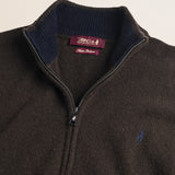 Maglione Full Zip in Lambswool  dettaglio - Chocolate