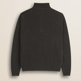 Maglione Full Zip in Lambswool  retro - Chocolate