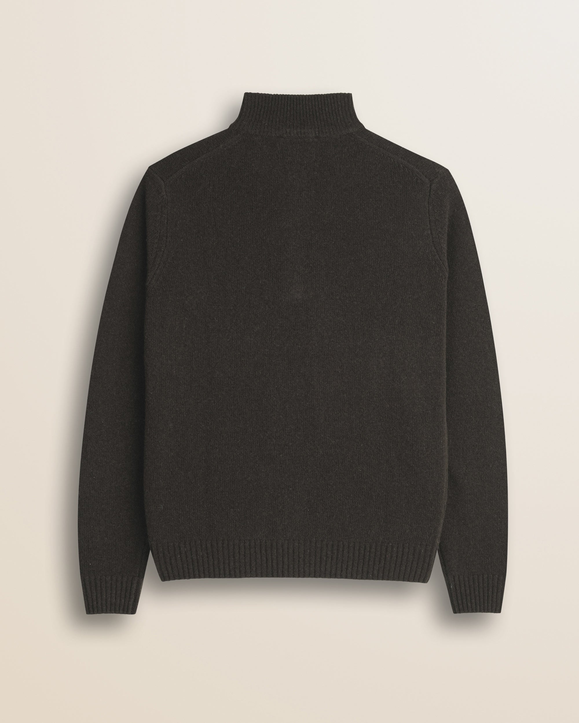 Maglione Full Zip in Lambswool  retro - Chocolate