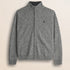 Maglione Full Zip in Lambswool Mouliné  fronte - Grey Melange