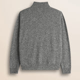 Maglione Full Zip in Lambswool Mouliné  retro - Grey Melange