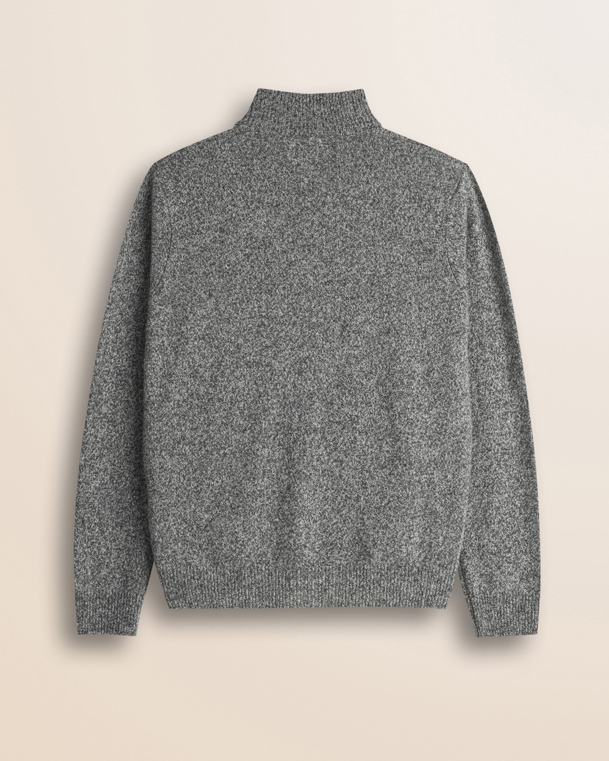 Maglione Full Zip in Lambswool Mouliné  retro - Grey Melange