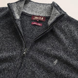 Maglione Full Zip in Lambswool Mouliné  dettaglio - Charcol