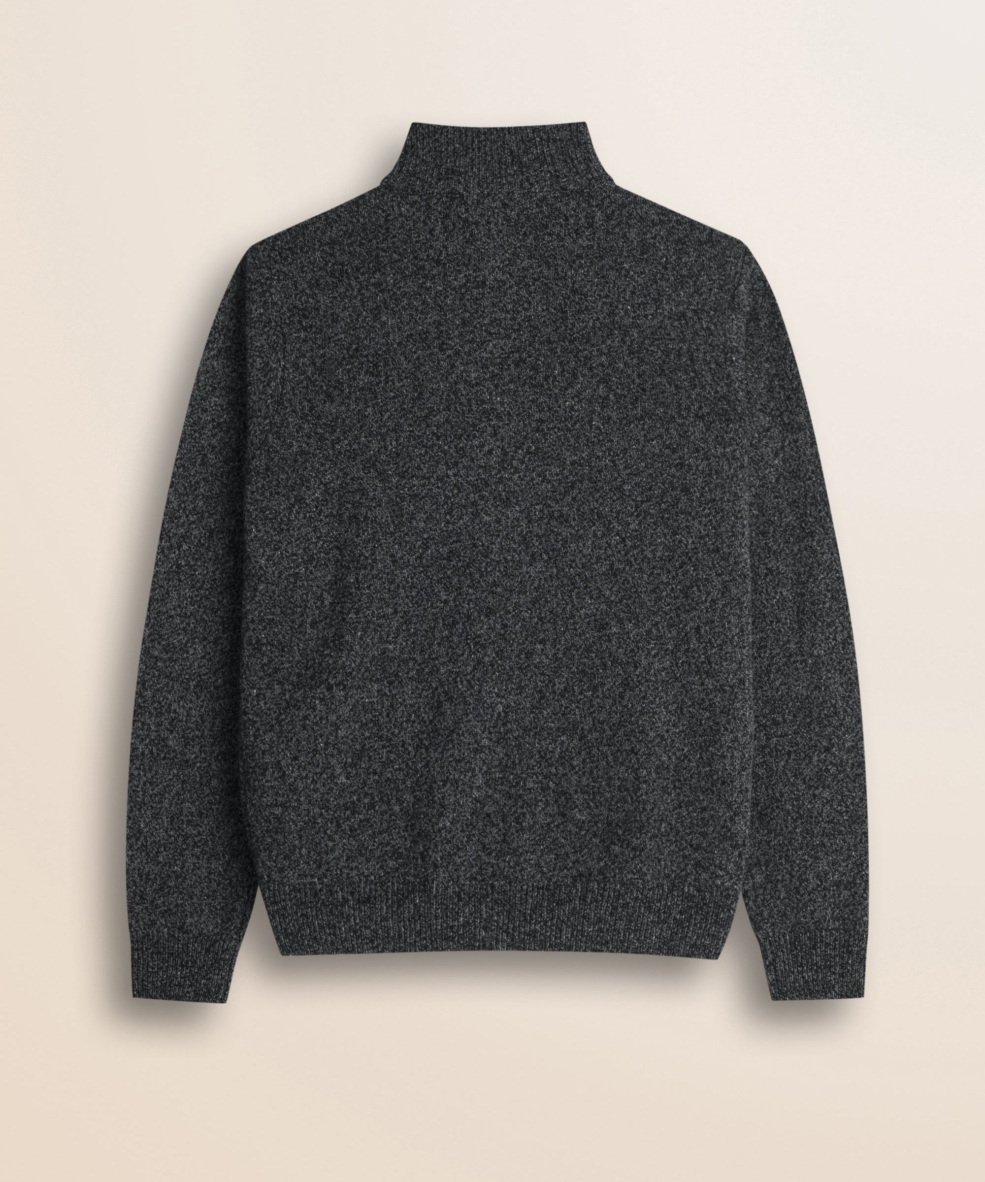 Maglione Full Zip in Lambswool Mouliné  retro - Charcol