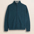 Maglione Full Zip in Lambswool Mouliné  fronte - Atlantic Deep