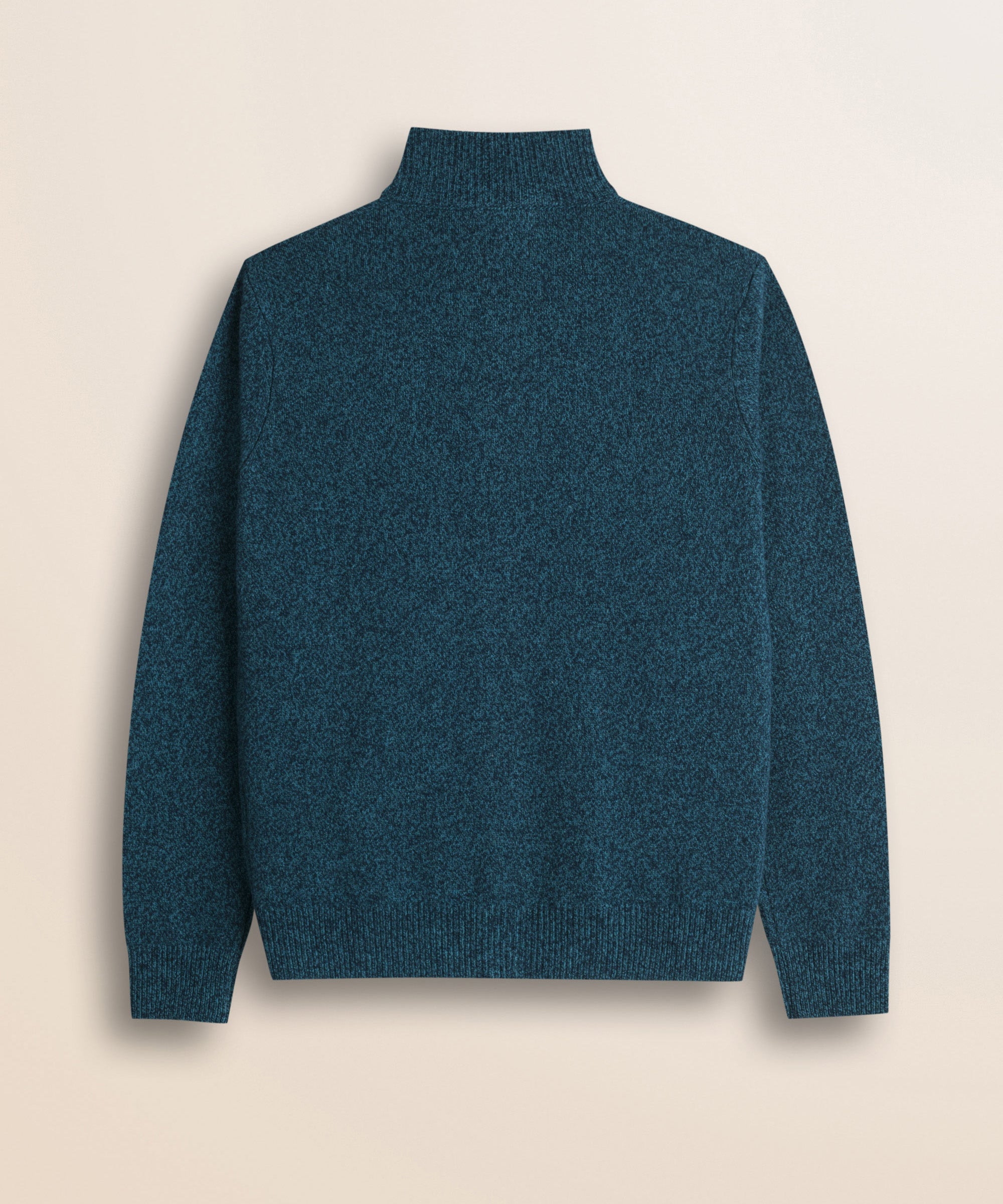 Maglione Full Zip in Lambswool Mouliné  retro - Atlantic Deep