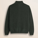 Maglione Full Zip in Lambswool Mouliné  retro - Olive Night