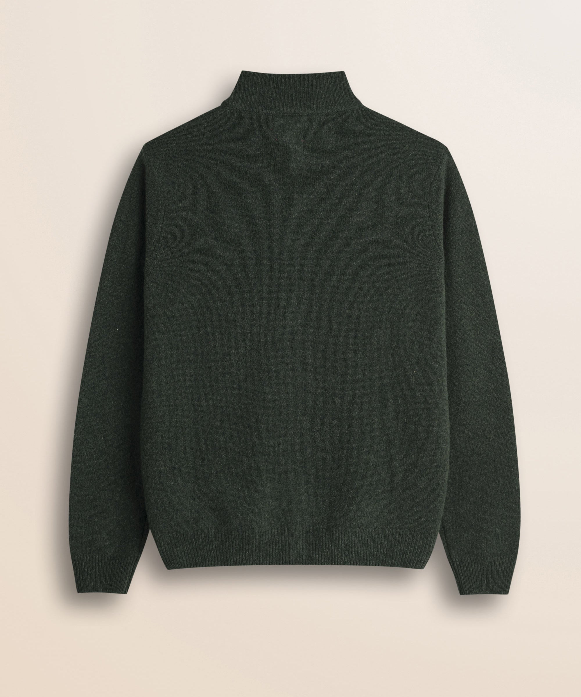 Maglione Full Zip in Lambswool Mouliné  retro - Olive Night
