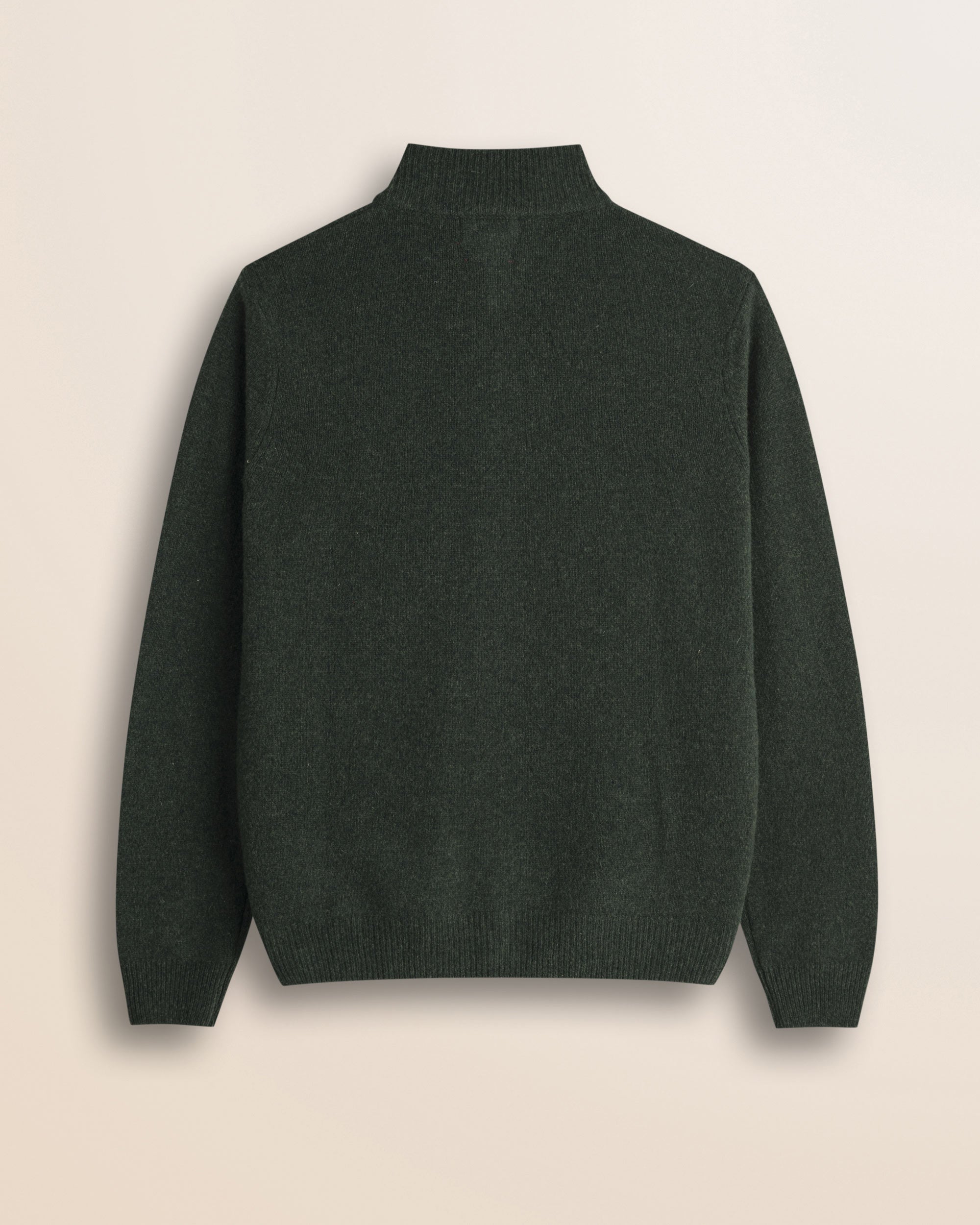 Maglione Full Zip in Lambswool Mouliné  retro - Olive Night