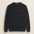 Maglia Girocollo in Cotone e Lana  fronte - Black