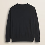 Maglia Girocollo in Cotone e Lana  retro - Black