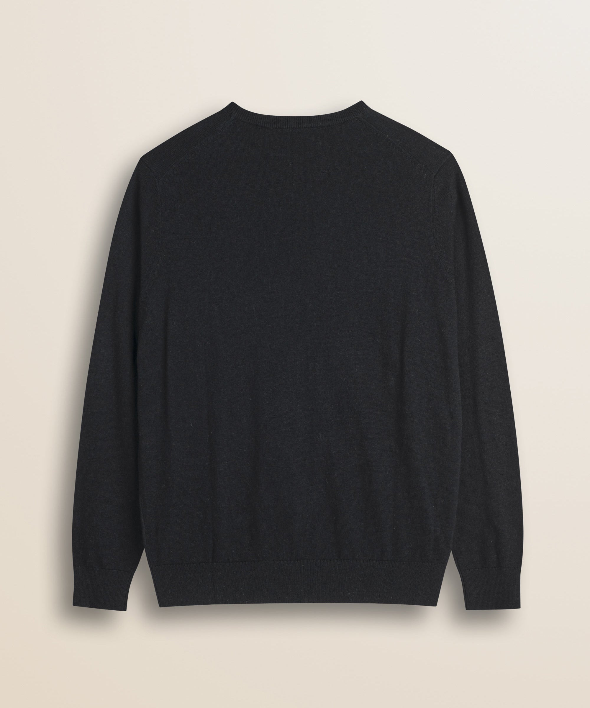 Maglia Girocollo in Cotone e Lana  retro - Black