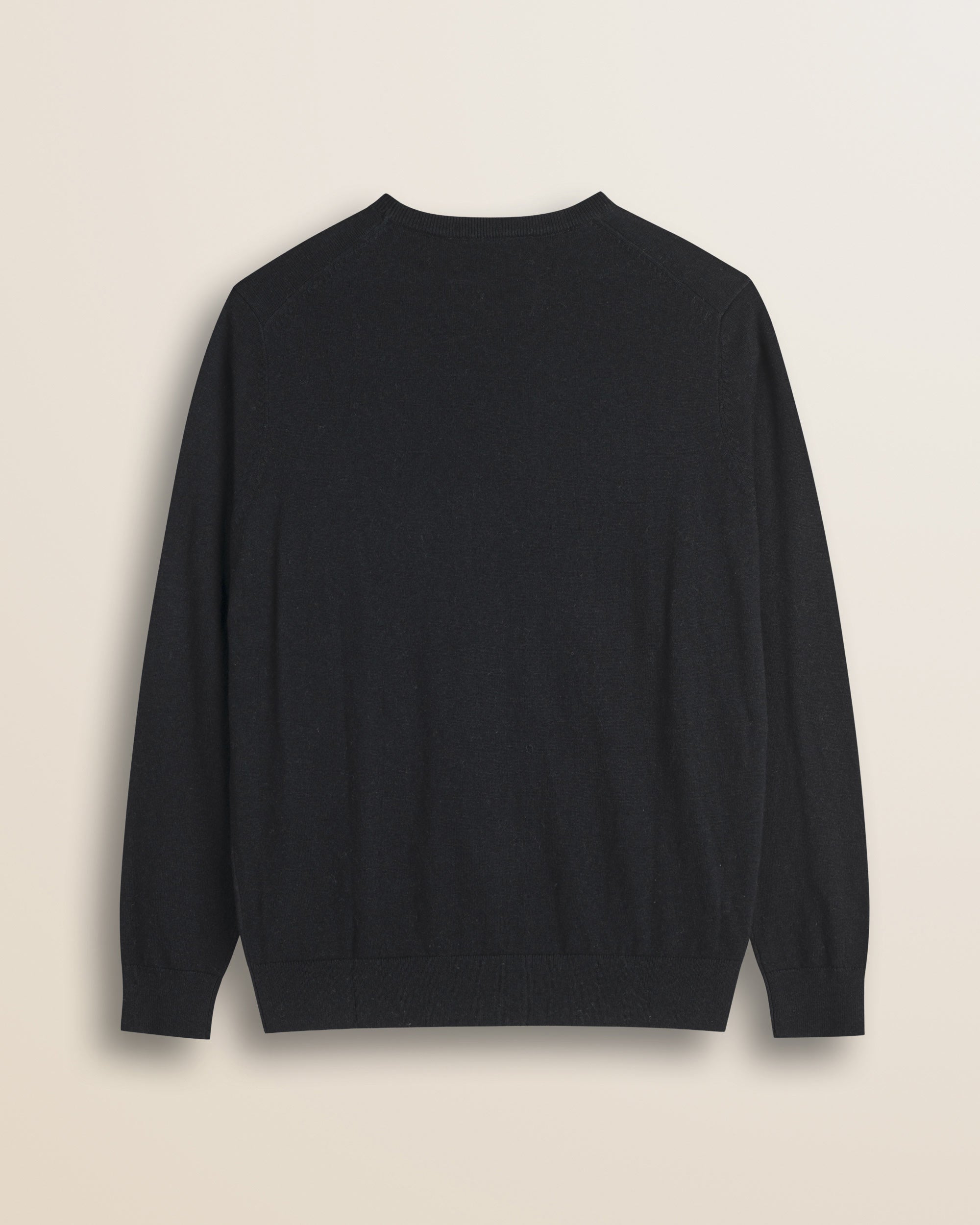 Maglia Girocollo in Cotone e Lana  retro - Black