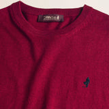 Maglia Girocollo in Cotone e Lana  dettaglio - Merlot