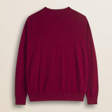 Maglia Girocollo in Cotone e Lana  retro - Merlot