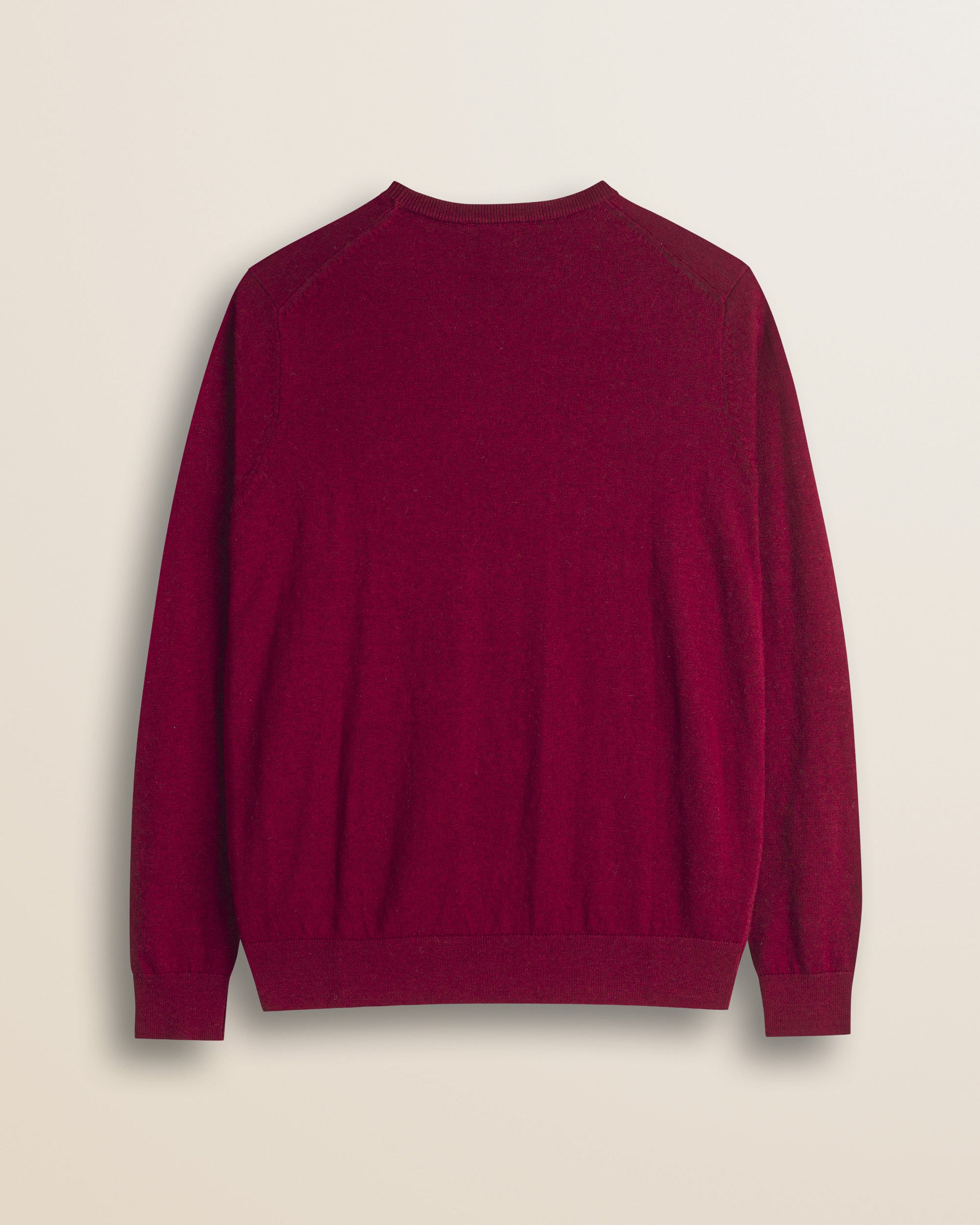 Maglia Girocollo in Cotone e Lana  retro - Merlot