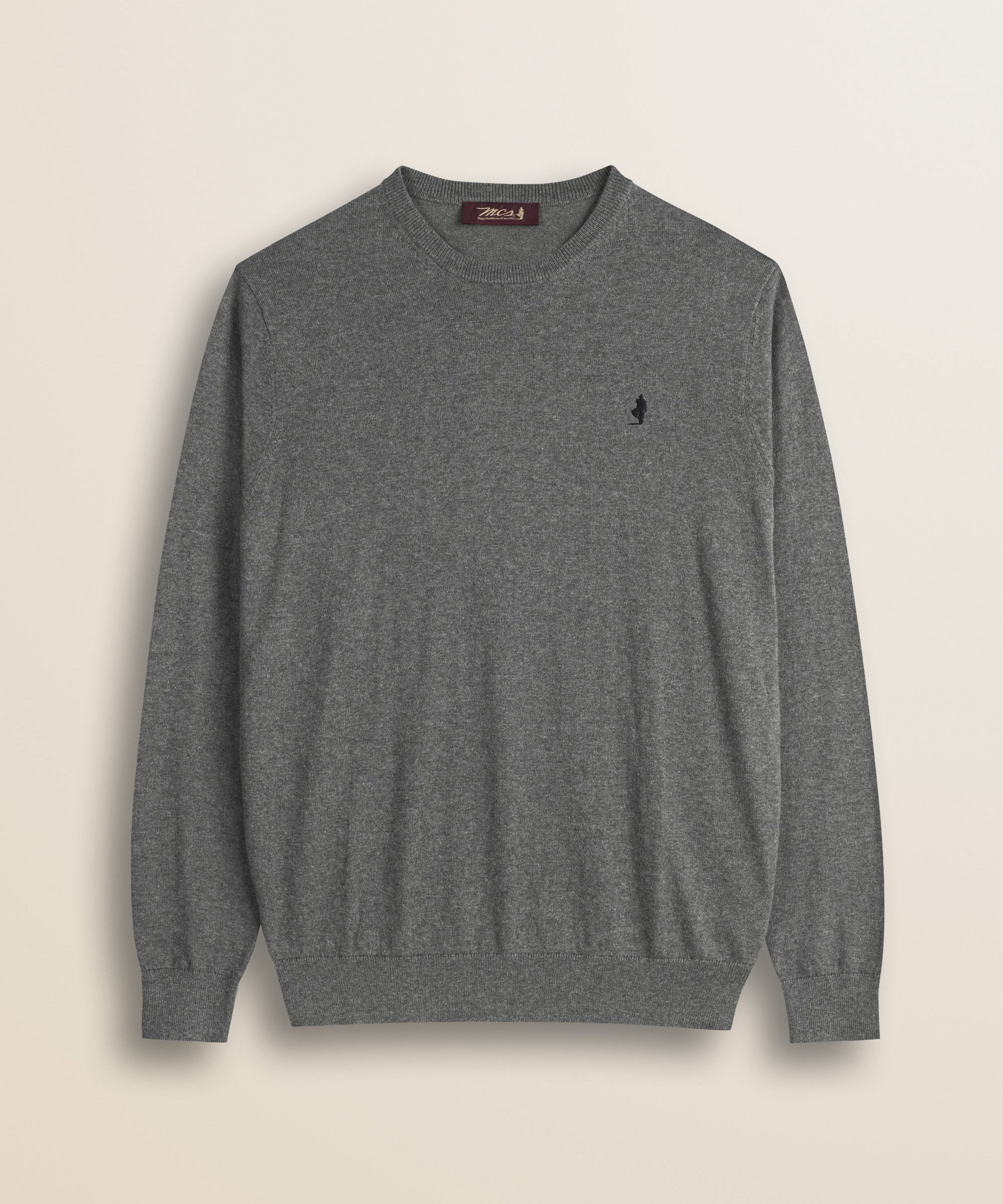 Maglia Girocollo in Cotone e Lana  fronte - Grey