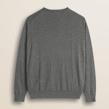 Maglia Girocollo in Cotone e Lana  retro - Grey