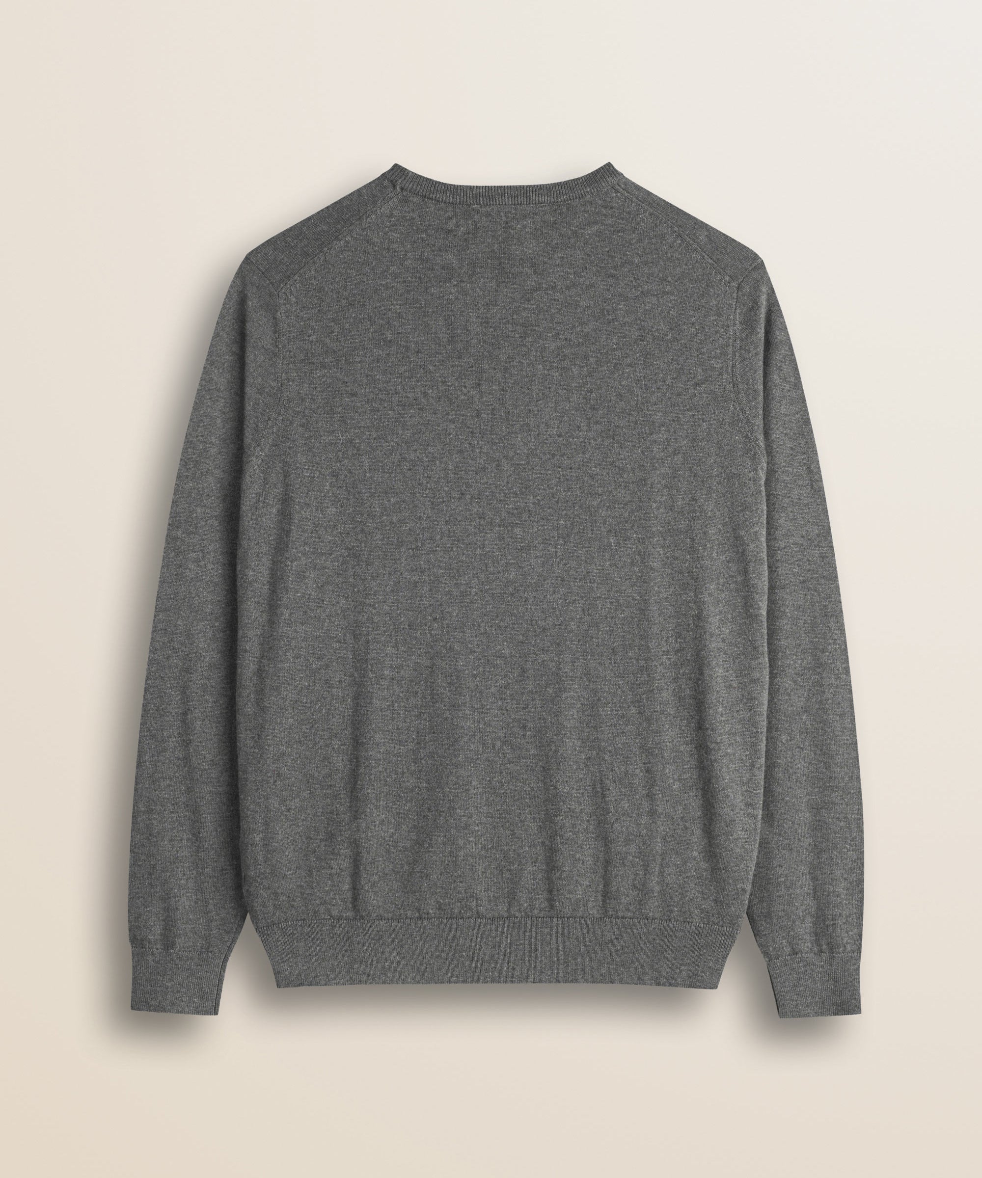 Maglia Girocollo in Cotone e Lana  retro - Grey