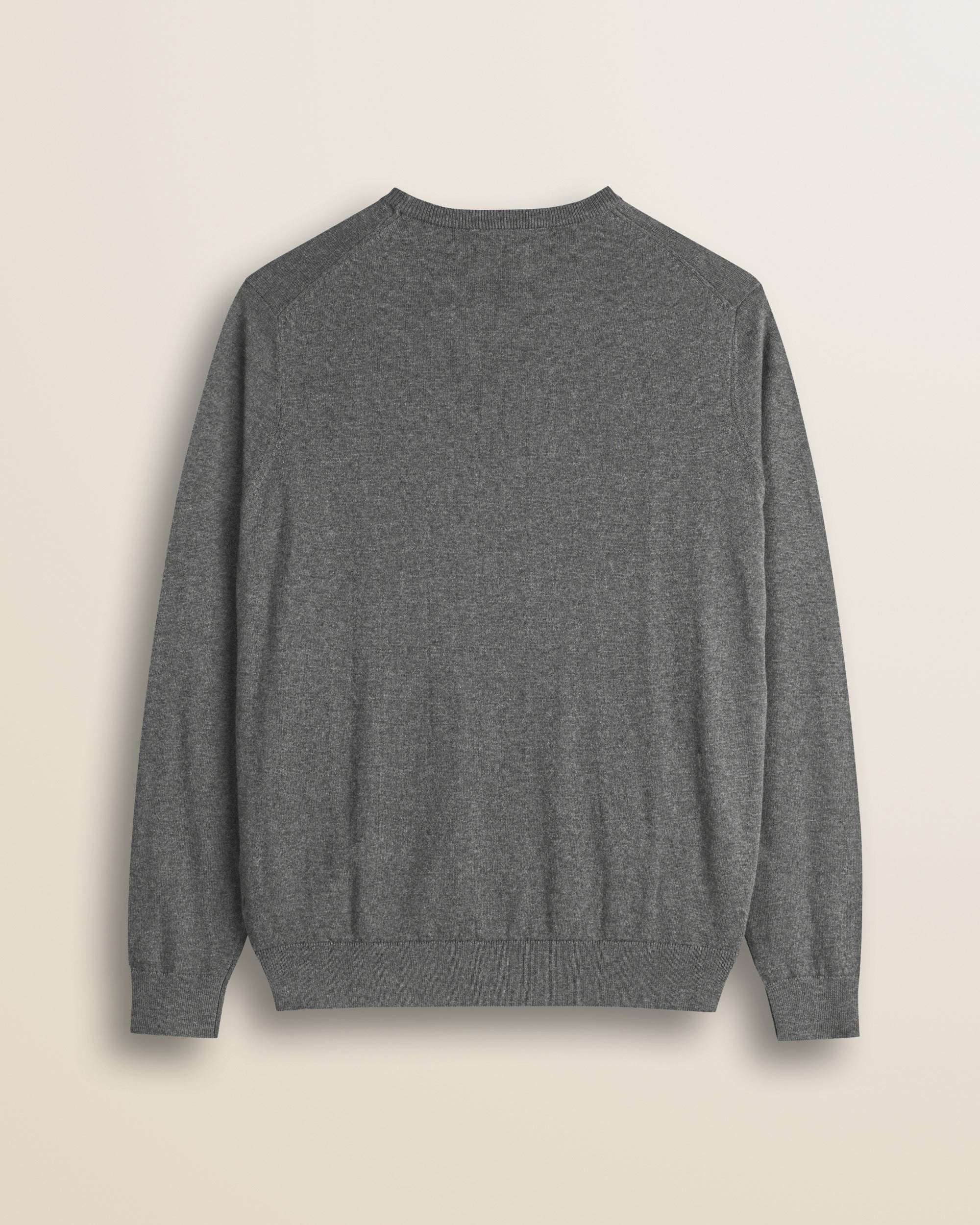 Maglia Girocollo in Cotone e Lana  retro - Grey