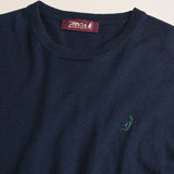Maglia Girocollo in Cotone e Lana  dettaglio - Navy Blue