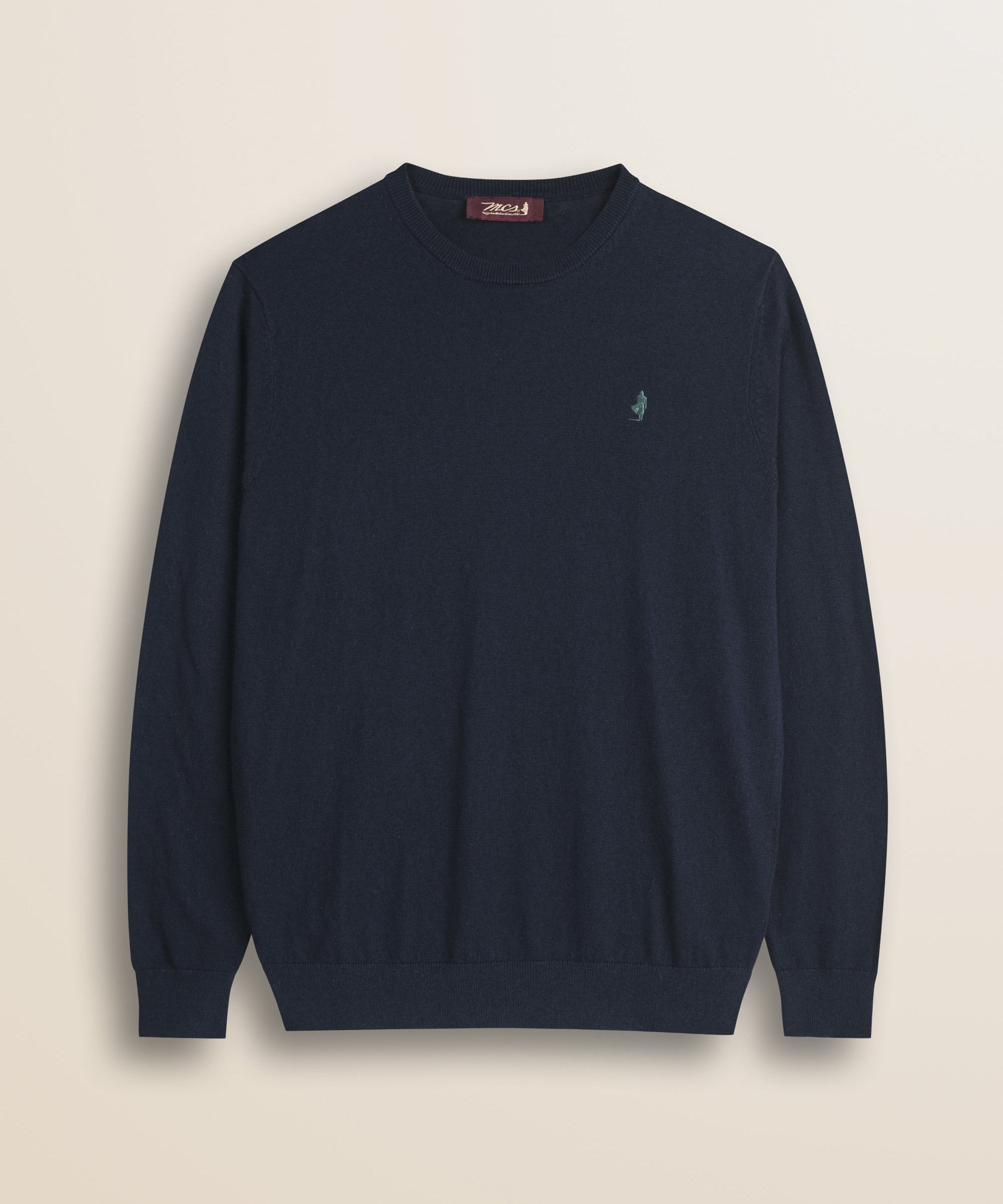 Maglia Girocollo in Cotone e Lana  fronte - Navy Blue