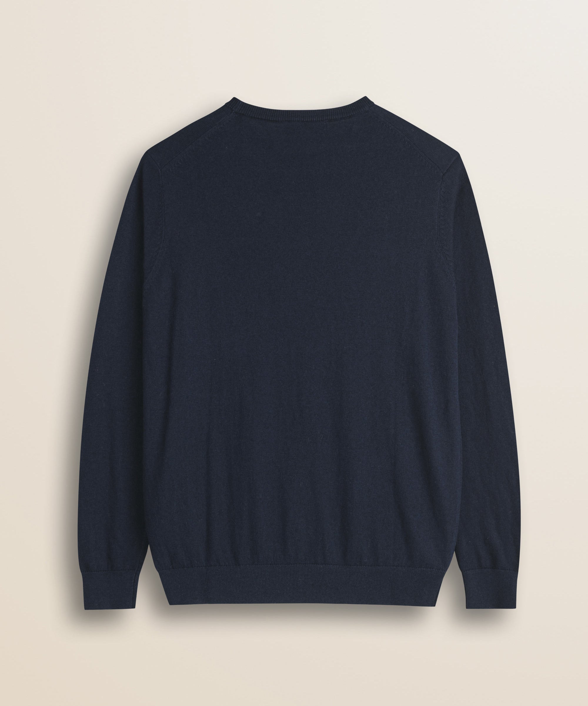 Maglia Girocollo in Cotone e Lana  retro - Navy Blue