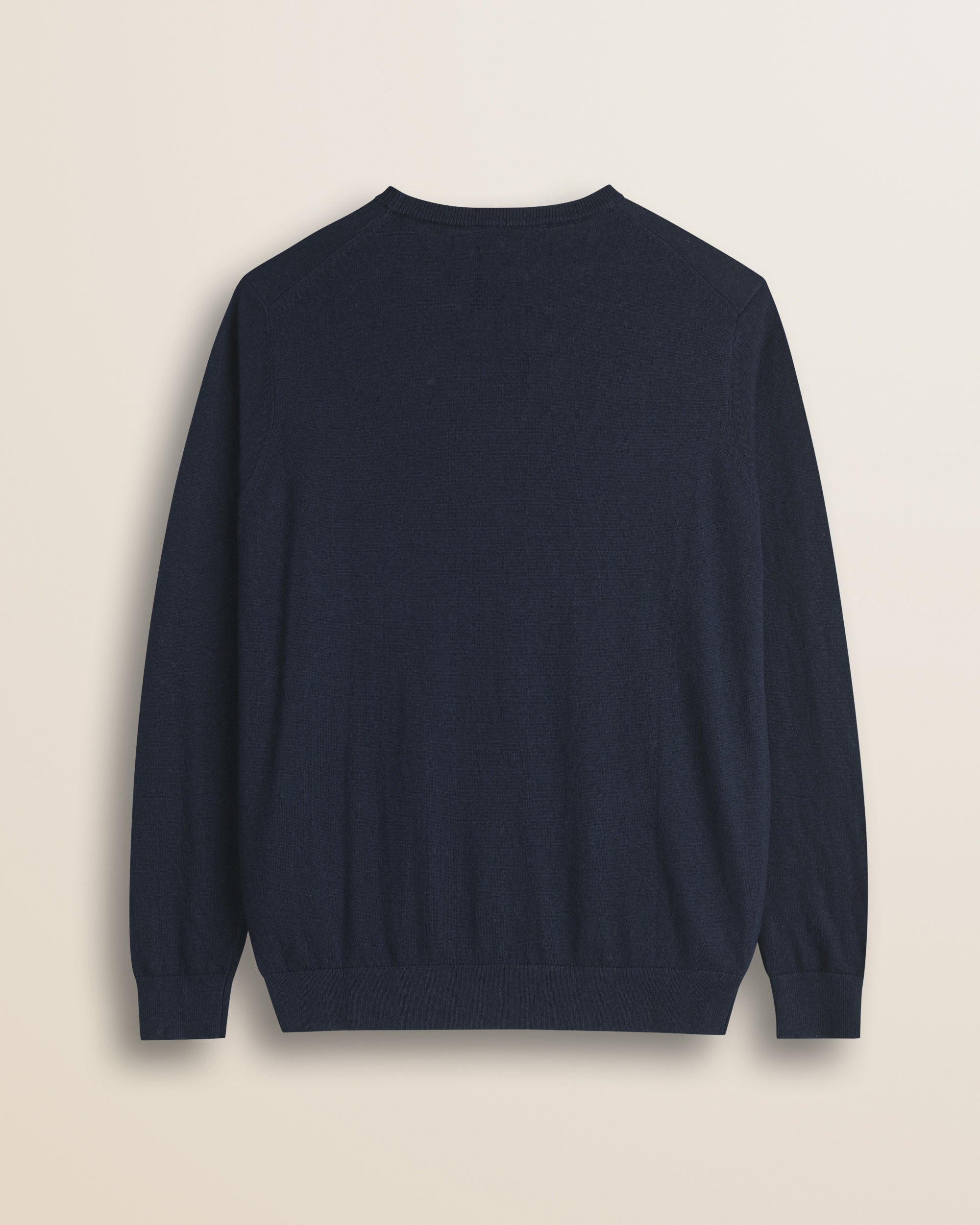 Maglia Girocollo in Cotone e Lana  retro - Navy Blue