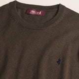 Maglia Girocollo in Cotone e Lana  dettaglio - Chocolate