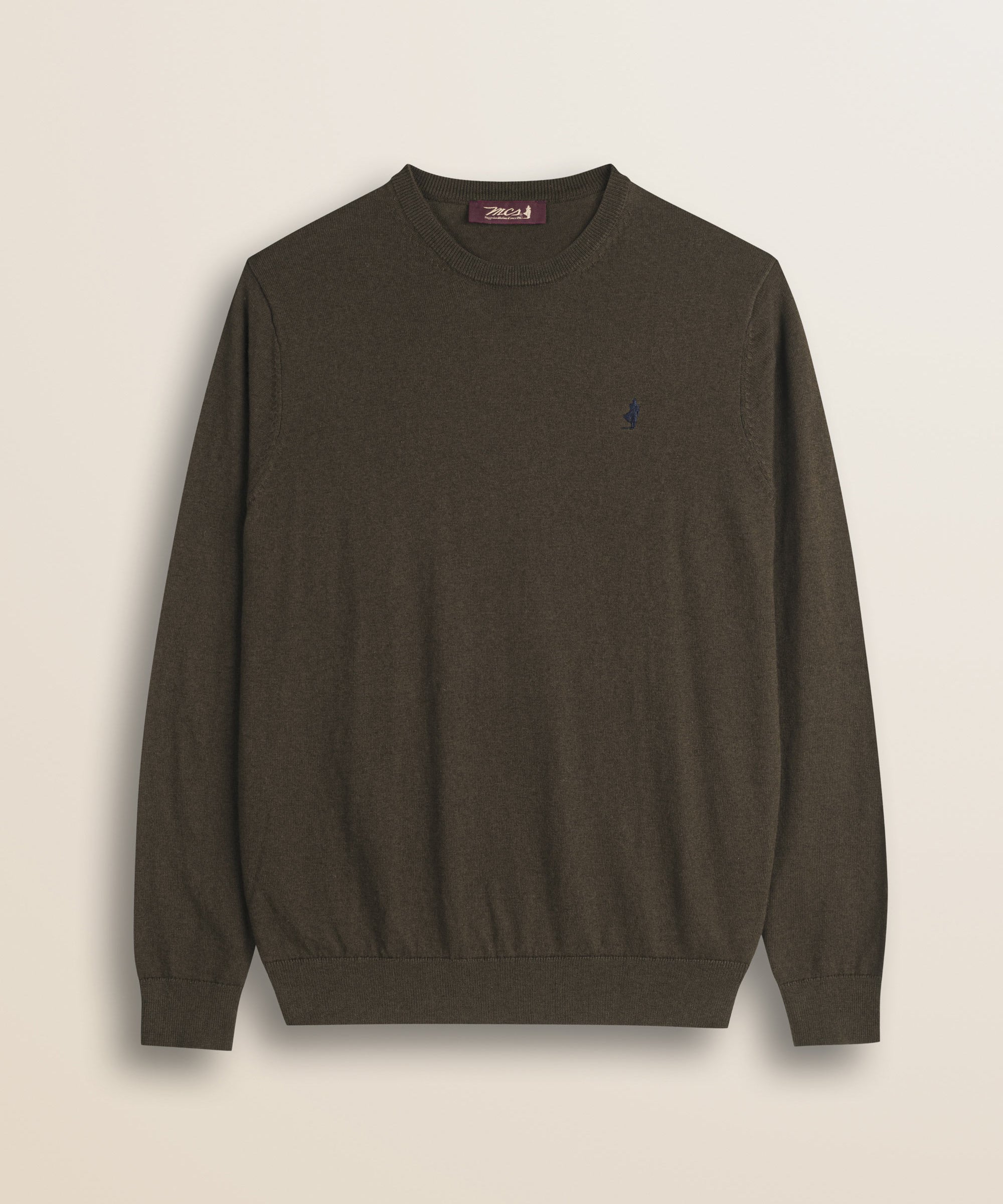 Maglia Girocollo in Cotone e Lana  fronte - Chocolate