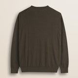 Maglia Girocollo in Cotone e Lana  retro - Chocolate