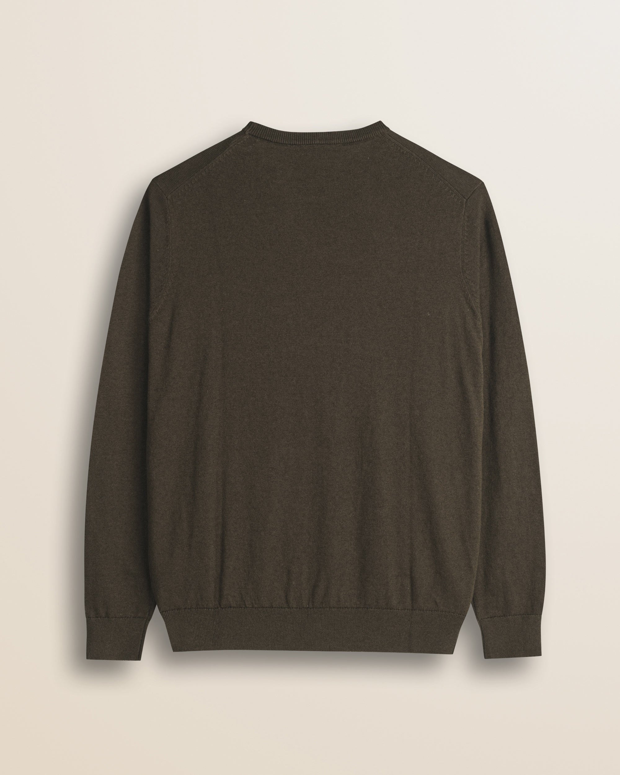 Maglia Girocollo in Cotone e Lana  retro - Chocolate
