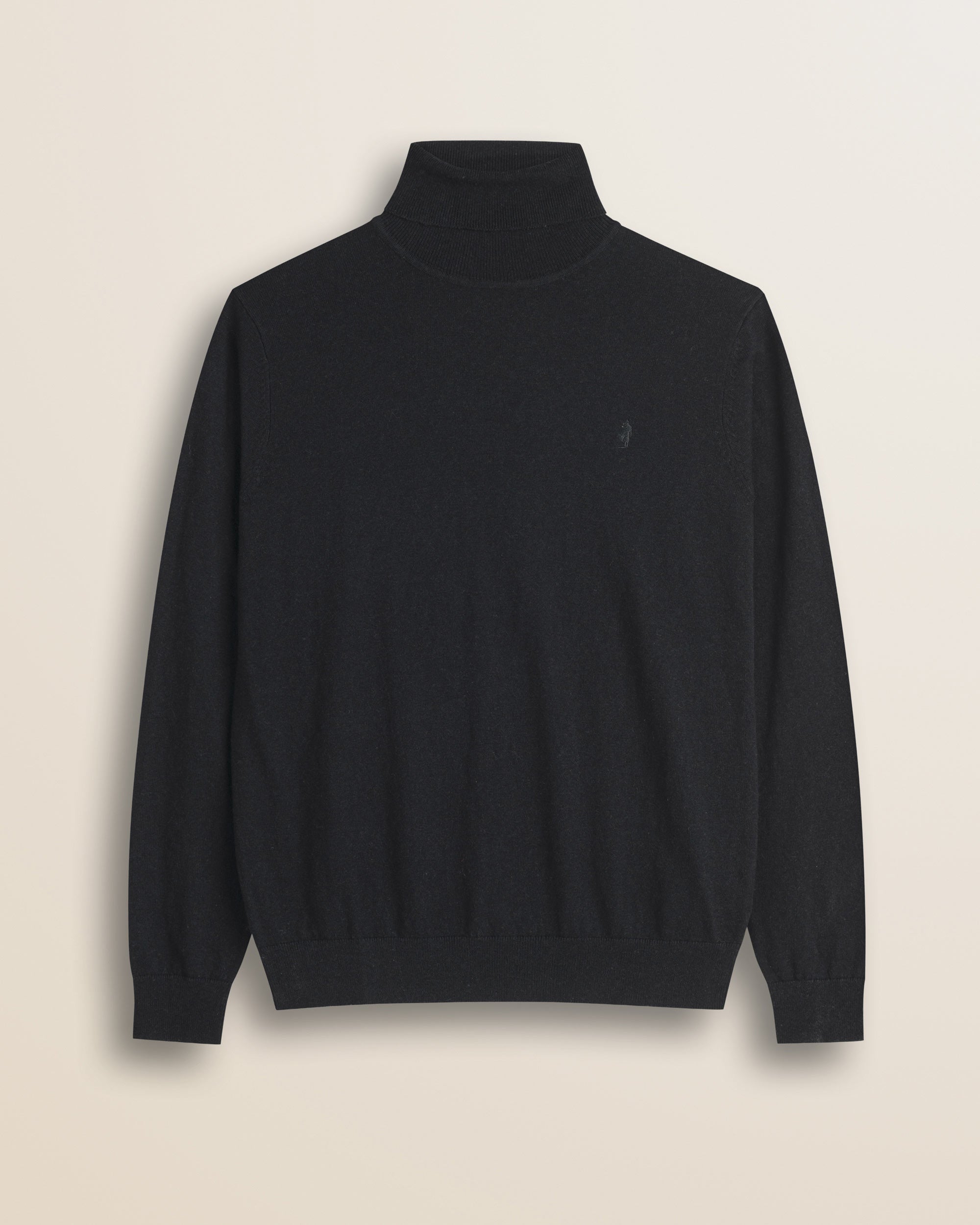 Dolcevita in Cotone e Lana  fronte - Black