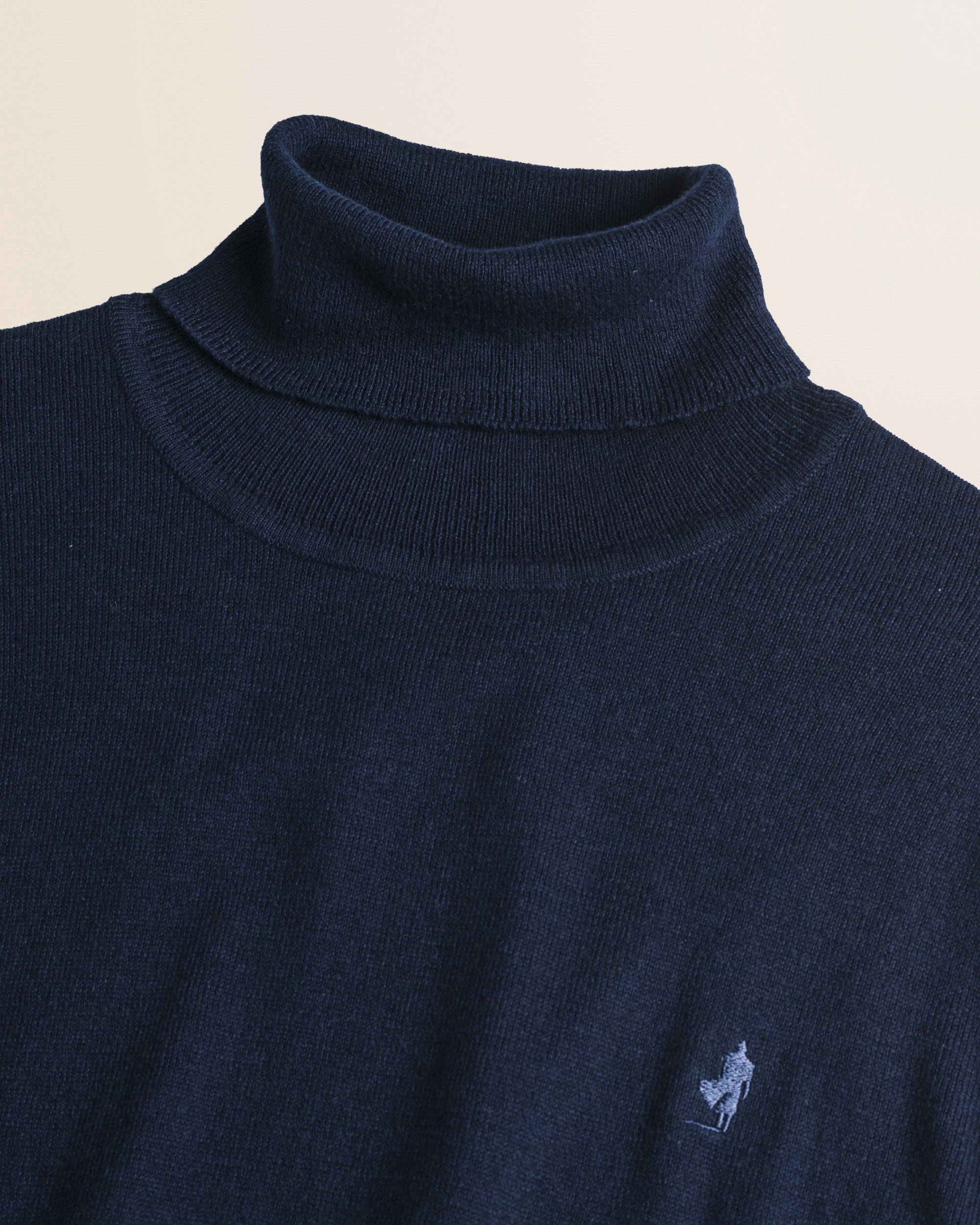 Dolcevita in Cotone e Lana  dettaglio - Navy Blue