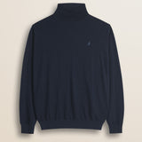 Dolcevita in Cotone e Lana  fronte - Navy Blue