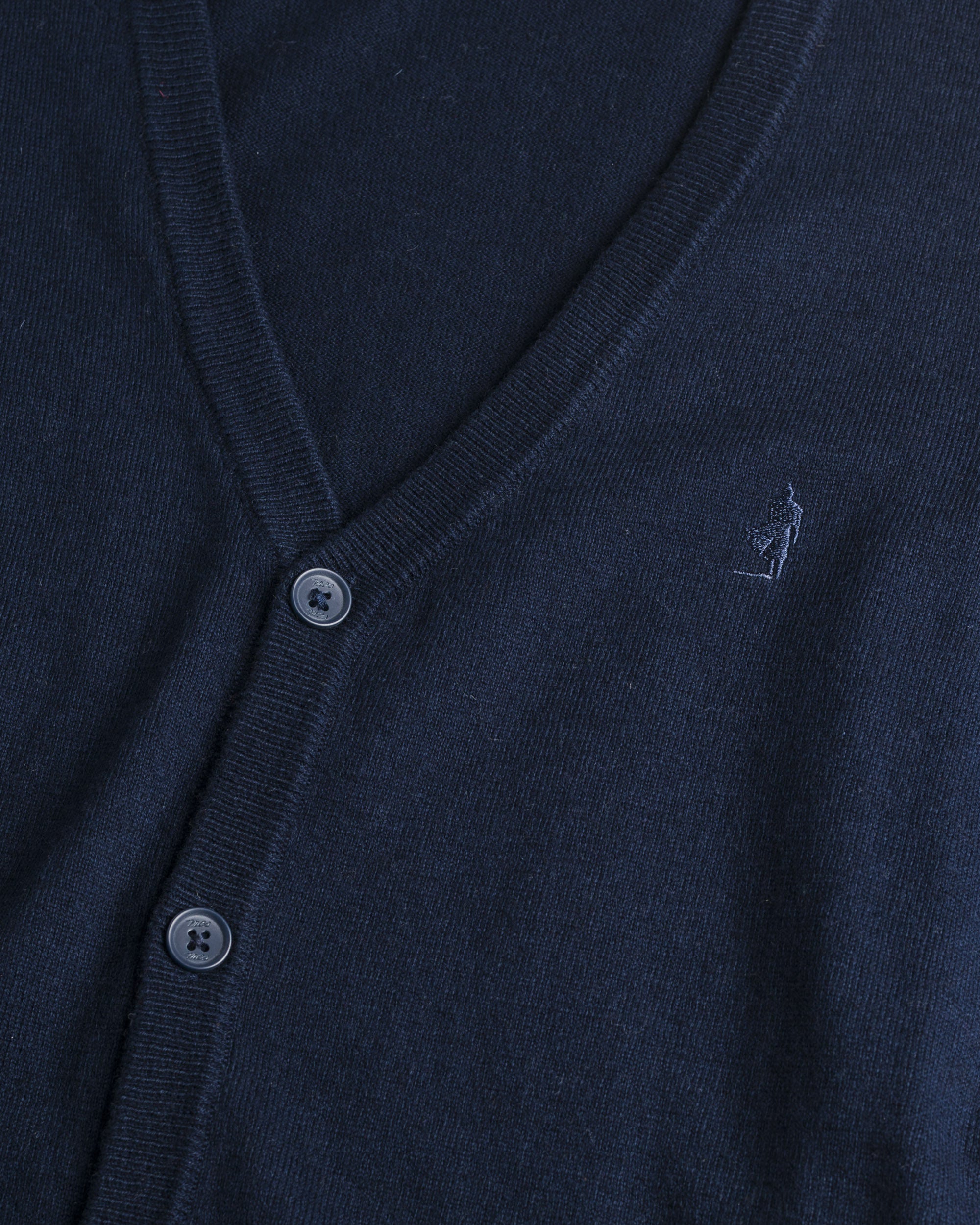 Cardigan in Cotone e Lana con Bottoni  dettaglio - Navy Blue