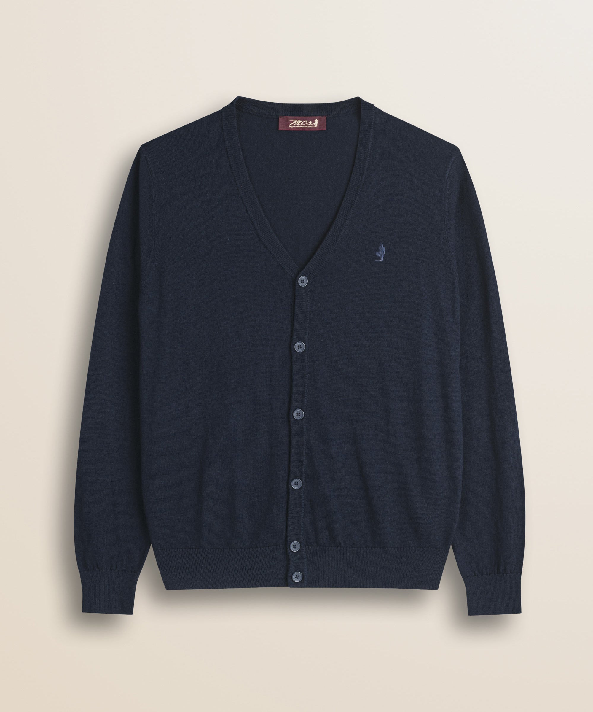 Cardigan in Cotone e Lana con Bottoni  fronte - Navy Blue