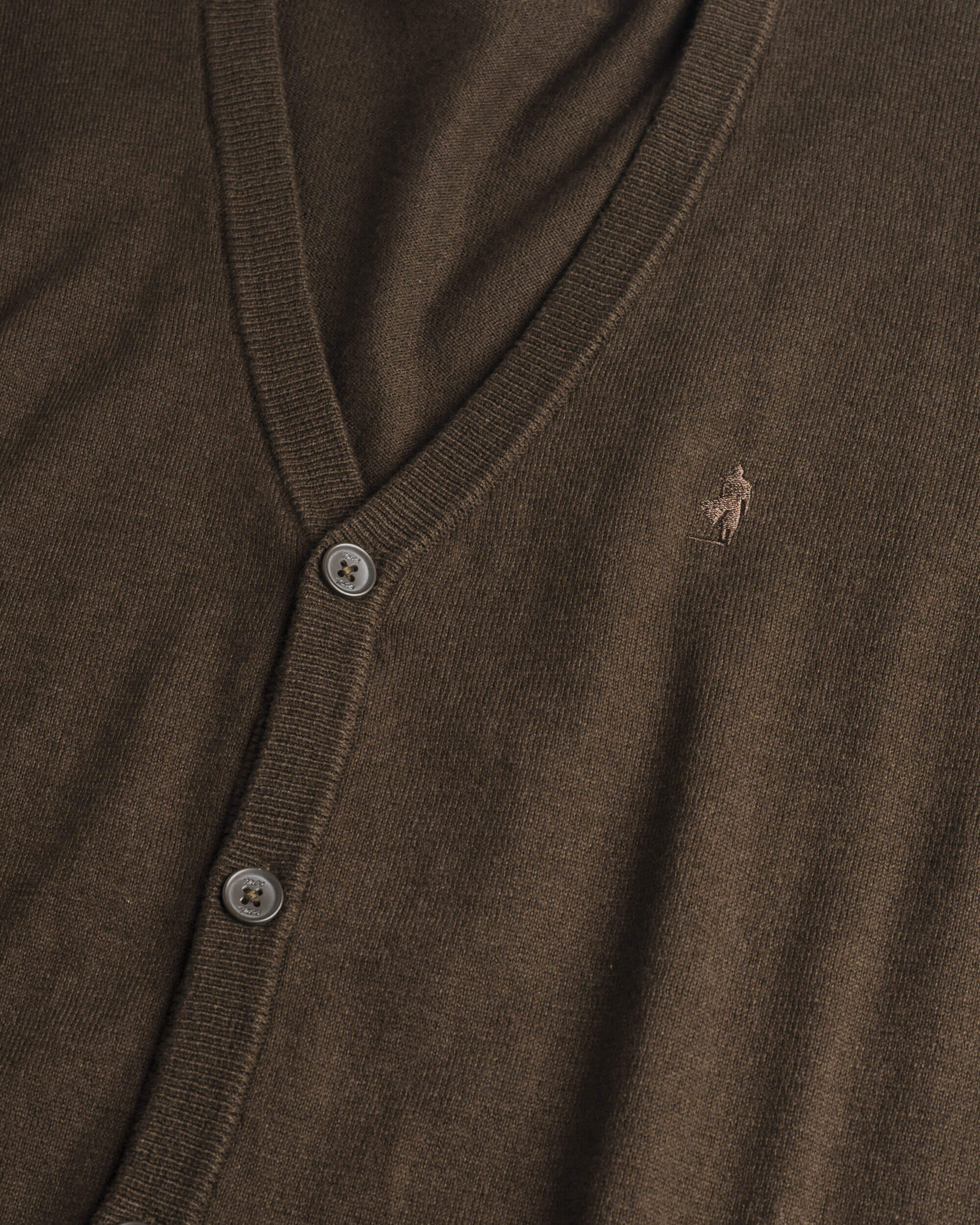 Cardigan in Cotone e Lana con Bottoni  dettaglio - Chocolate